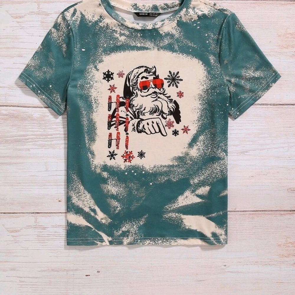 Multicolor Christmas Tie Dye Top